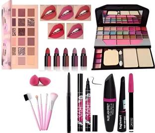 Dhanmann 6155 Makeup Kit, Eyeshadow 18 Palette, 5 Brushes, 5 In 1 Lipstick, 3In1 Eyeliner