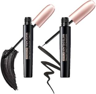 Lakyou Beauty Matte Eyeliner Jet Black, long lasting curling Mascara, Eyeliner mascara combo