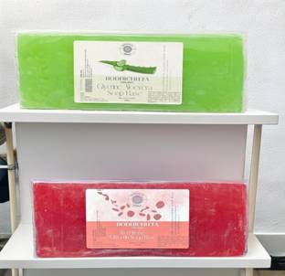 Bodhichitta Glycerin Aloevera Soap Base 1kg & Red Rose Soap Base 1kg Combo Pack