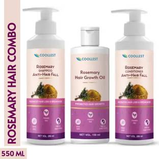 coollest Rosemary oil for Hair Growth, Hair Fall Control (rosemary oil + shampoo + conditioner)
