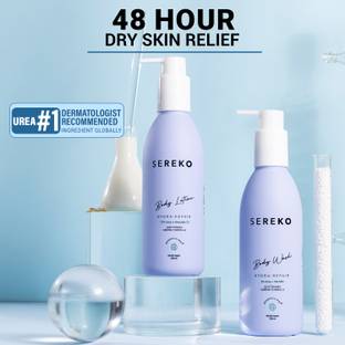 SEREKO 48H Dry Skin Relief Body Wash & Body Lotion Combo with Urea | Strawberry Legs & Dry Skin for Women & Men