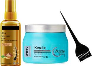 Wiffy SHINE GLOSS AND SMOOTH STRAIGHT HAIR SERUM AND HAIR SPA WITH BRUSH