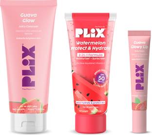 The Plant Fix Plix Guava Cleanser & Watermelon dual sunscreen & Guava lip tinted balm