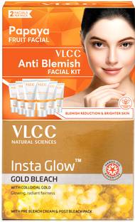 VLCC Papaya Fruit Facial Kit and Insta Glow Gold Bleach