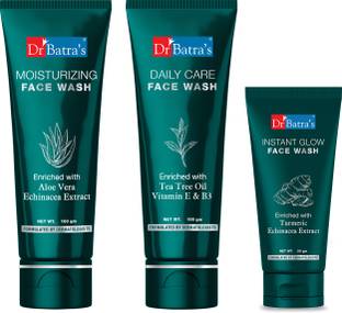 Dr Batra's Face Wash Daily Care - 100 gm, Face Wash Moisturizing - 100 gm and Face Wash Instant Glow - 50 gm