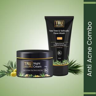 TRU HAIR & SKIN Night Cream-50gm+Tea Tree Cleanser-100ml