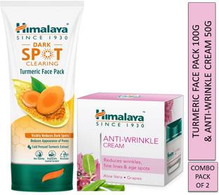 HIMALAYA dark spot clearing turmeric face pack 100g & anti-wrinkle cream 50g