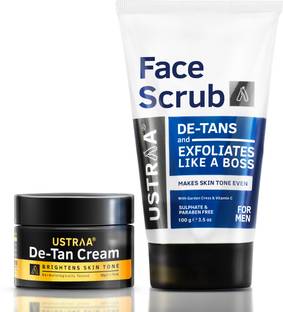 USTRAA Total De-Tan Kit - Face Cream & Face Scrub | For Effective Tan Removal