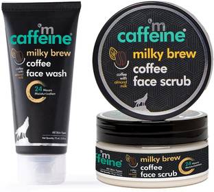 mCaffeine Coffee Face Wash & Scrub Combo, Reduces Acne Pimple & Tan, Gives Glowing Skin