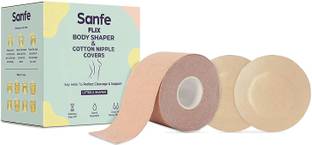 Sanfe Bust Support Kit | Flix Body Shaper | Flix Cotton Nipple Covers | Long-Lasting Adhesive