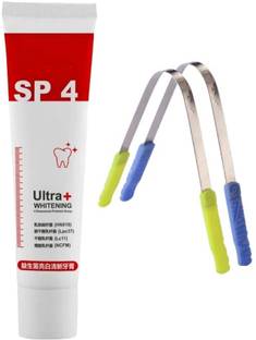 Bingeable Ultra Whitening Toothpaste Natural & Effective Teeth Whitening Solution 30Gram + Clean Comfort Pack of 2 Tongue Cleaner