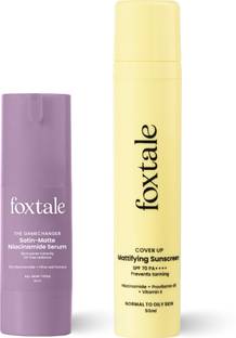 Foxtale Pigmentation Reducer | Niacinamide Serum 30ml & Matte Sunscreen 50ml
