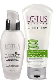 LOTUS HERBALS Whitglow ( Serum+Moisturiser_30ml + 3 in 1 Deep Facial Form_100g )