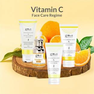 Globus Naturals Vitamin C Face Care Combo - Face Wash, Face Cream, Face Scrub, Face Serum