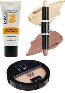 N.Y.N Beauty Makeup Combo of Contour Stick , Compact powder and Makeup Foundation