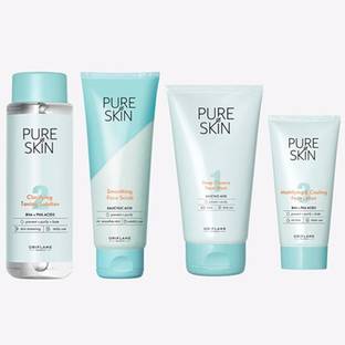 Oriflame PURE SKIN Deep Cleanse Face Wash 150 ml , Clarifying Toning 150 ml , Face Scrub 75 ml , Face Lotion 50 ml