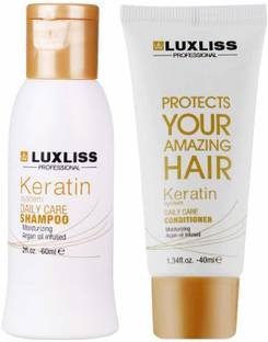 Luxliss Keratin Daily Care Shampoo And Daily Care Conditioner Travel Kit 70 Ml