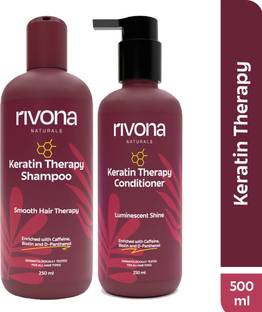 RIVONA NATURALS Keratin Shampoo & Conditioner Combo Saver Pack |For Deep Nourishing|SLS