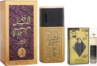 AL FAKHR Attar Layal Gold Perfumes 100ml & Shaikh Zayed Oud Attar 6ML AQD