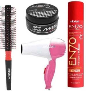 mkldsrh professional 1290 hair dryer with hair comb with mg 5 wax with enzo hair setting holding spray for hair styling