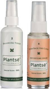 PLANTSE Balancing Face Toner & Age Defying Face Cream I Refreshing, Hydrating-100ml+30ml