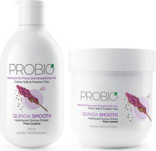 Godrej Professional Probio Quinoa Smooth Shampoo(250ml) and Mask(200g)| For Frizzy Hair