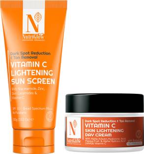 Nutriglow Advanced Organics Vitamin C Day Cream (50gm) Vitamin C Sunscreen SPF 50 (100gm) For Pigmentation & Dark Spots