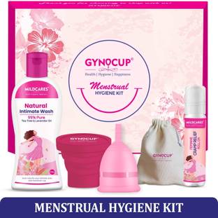 Gynocup Menstrual Cup With Female Intimate Wash & Sterilizer Container (combo)(MEDIUM)