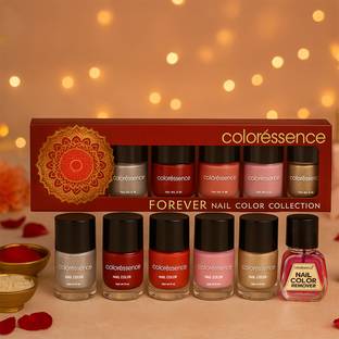 COLORESSENCE Forever Nail Paint Kit with Bridal & Festive Shades | Free Nail Paint Remover