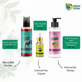 Lakshmi Krishna Combo of Onion Hair Oil 200ml, Hair Growth Serum 50ml, Conditioning Shampoo 200ml