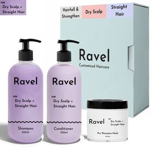 Ravel Hair Care For Dry Scalp & Straight Hair - Shampoo, Conditioner, Scalp Mask