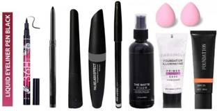 mkldsrh waterproof primer with make up fixer with foundation with blender kajal eyeliner mascara 36 h eyeliner for face make up kit