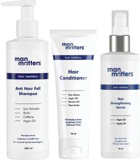 Man Matters Hair Care Kit for Men | DHT Blocker Shampoo 200ml | Serum 90ml |Conditioner 90ml