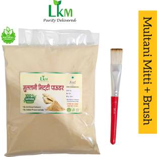 LKM 100% Pure Multani Mitti Powder for Face Pack With face pack brush