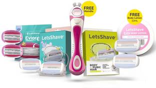 LetsShave Evior 6-Month Women�s Grooming Kit |World's 1st 6 blade,Body Razor & lotion