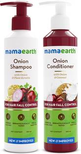 Mamaearth Hair Regrowth Combo (Onion Shampoo, 250ml + Onion Conditioner, 250ml)