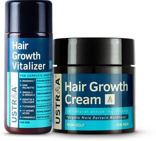 USTRAA Hair Growth Vitalizer - 100 ml
 & Hair Growth Cream - 100 g