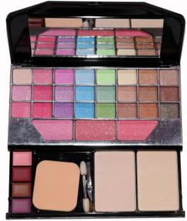 COSMO VIBES 6155 Makeup Kit Eyeshadow Pallete With Compact, Blusher, Lip Gloss& Mini brush 100 g