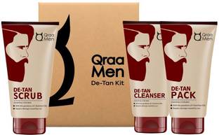 Qraa De-Tan Kit For Instant Tan Removal For Men, (Pack of 3)