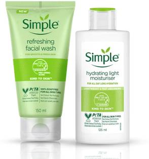 Simple Hydrating Light Moisturiser And Refreshing Facial Wash B5+ E Combo Pack