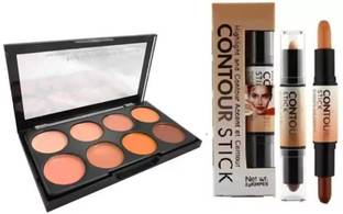 Pro Tya 8 shades Highlighter and Contour Concealer Palette& 3D BALM CONTOUR CONCEALER HIGHLIGHTER STICK