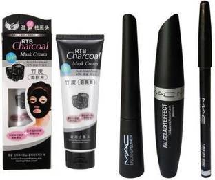 Lenon Beauty Combo 3 In 1, Eyeliner, Mascara, Eyebrow Pencil, & Charcoal mask