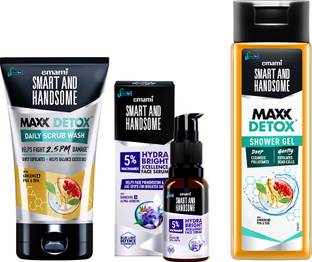 Smart and Handsome Brightening Face Serum 30ml & Maxx Detox Scrub Wash 50g & Shower Gel 250ml