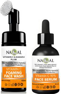 Namal Combo of Vitamin C Foaming Face Wash and Vitamin C Face Serum for Deep Cleansing and Skin Brightening