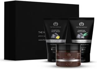 THE MAN COMPANY Fresh Face Combo (Charcoal face wash+Charcoal Scrub+mositursing Cream)