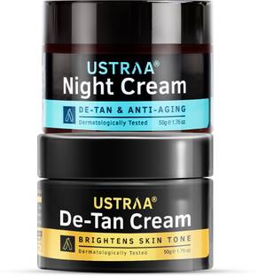 USTRAA De-Tan Face Cream & Night Cream De-Tan & Anti-Aging - For Effective Tan Removal