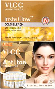 VLCC Anti Tan Single Facial Kit - 60 g and Insta Glow Gold Bleach - 30 g