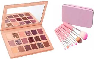 homedropsy Multi Shades 18 Colours glittter and light EDITION Eyeshadow Palette 18 g With Premium EYE MAKEUP BRUSH APPLICATOR BOX HOLDER SET (8 Items in the set)