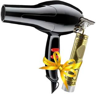 snowworld Golden Mxtop Trimmer waterproof rechargeable trimmer with 1800w dryer Grooming Kit 180 min  Runtime 4 Length Settings