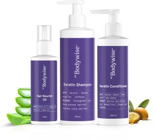 Be Bodywise Keratin Shampoo 250ml | Biotin Hair Conditioner 200ml | Hair Growth Oil 100ml